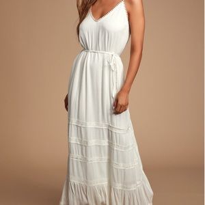 Lulu’s white lace maxi dress